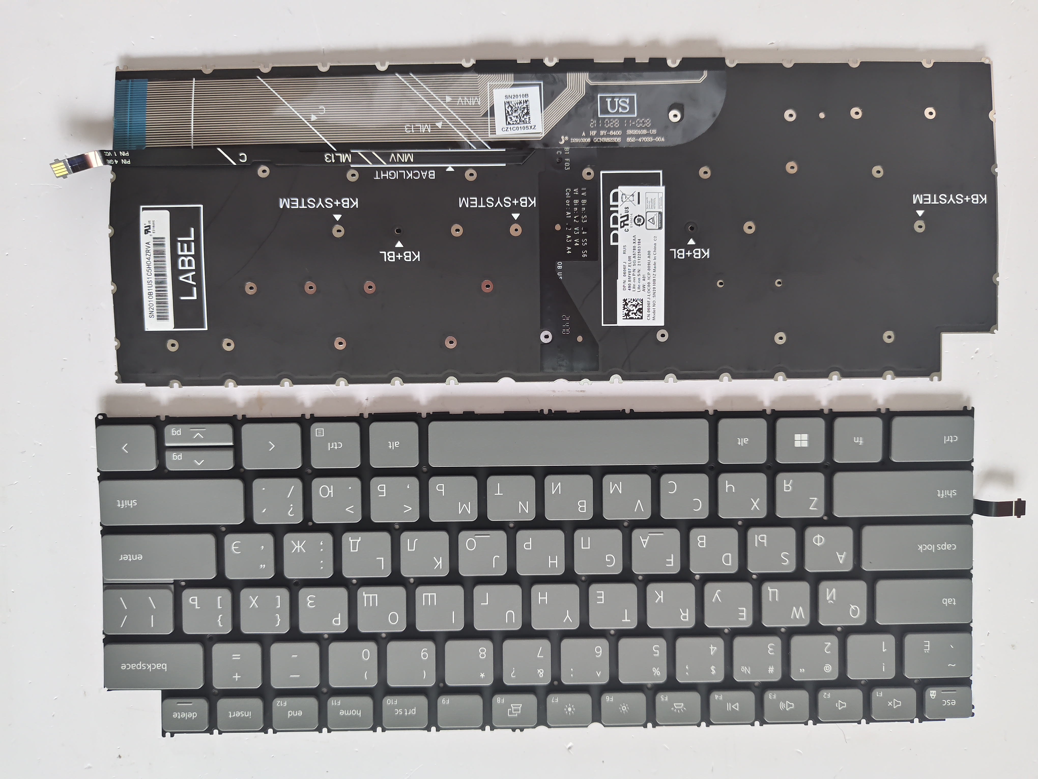 Picture of New Replacement Laptop Keyboard For DELL 3411/3415/P144G/Latitude 3420 5410 5418 Grey Backlit RU Layout